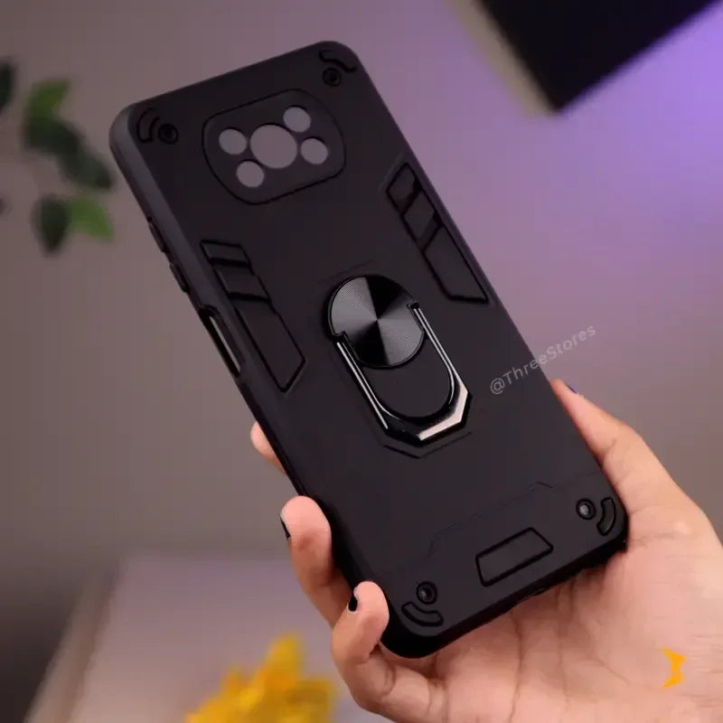 Iron Armor Stand Case Xiaomi Poco X3 - Three