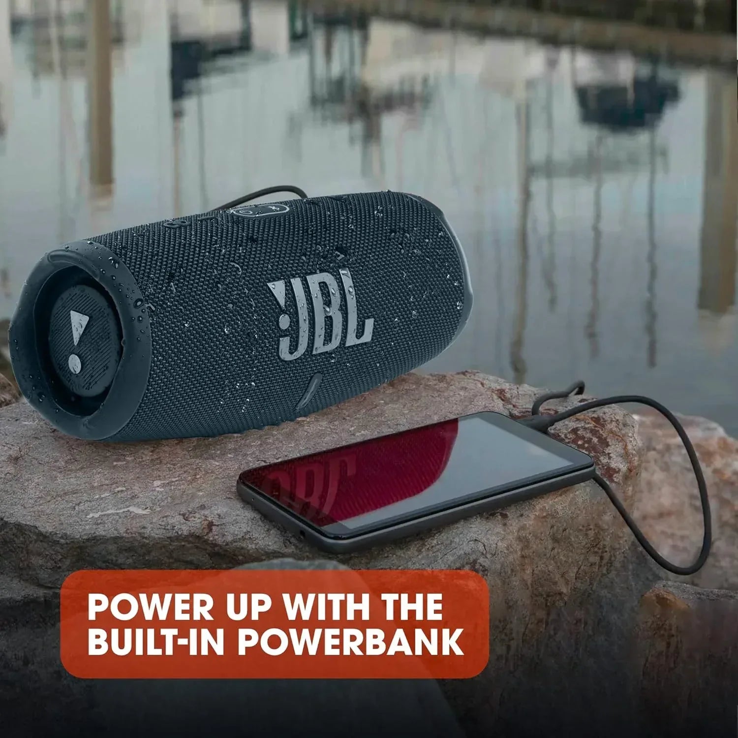 JBL Charge 5 Portable Waterproof Speaker with Powerbank - Three