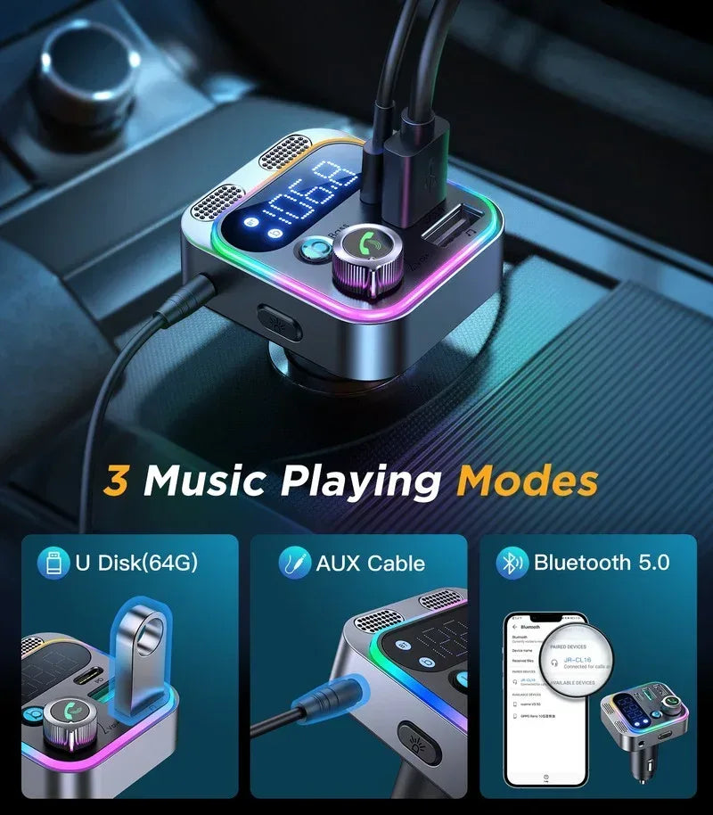 JOYROOM 48W Car Wireless FM Transmitter JR-CL16 - Three