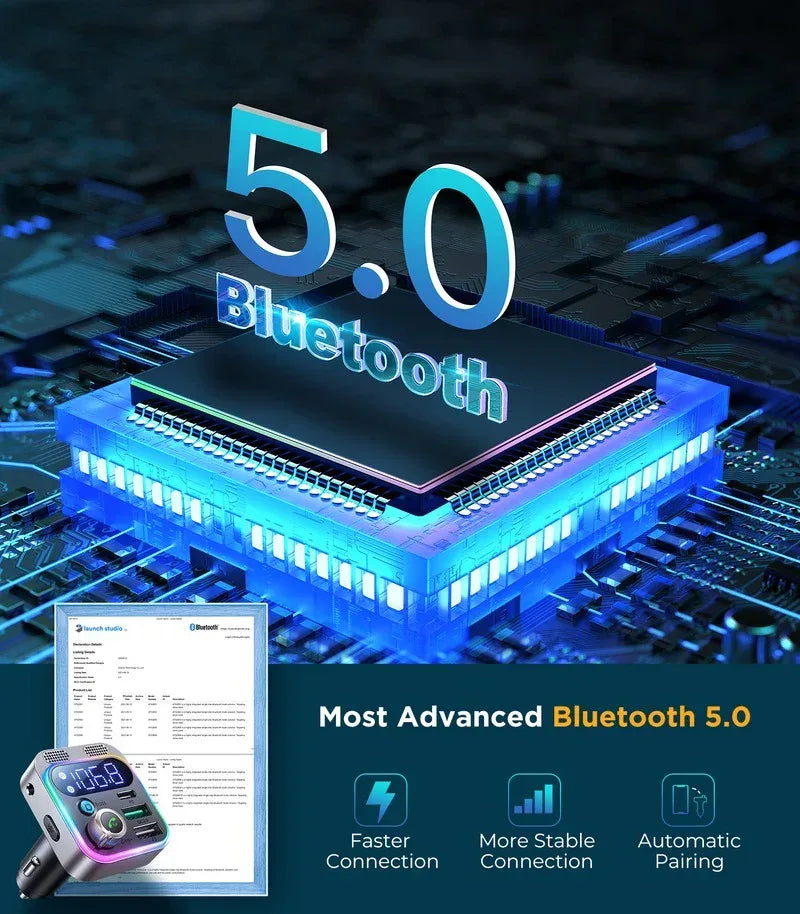 JOYROOM 48W Car Wireless FM Transmitter JR-CL16 - Three