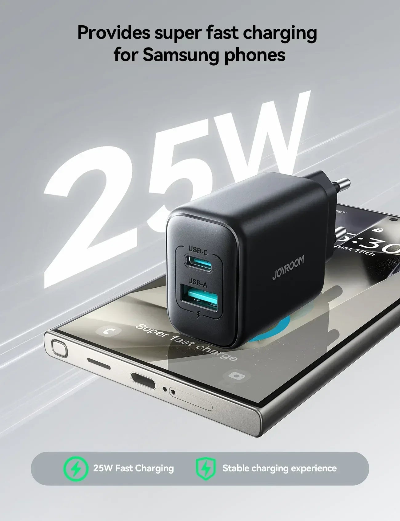 Joyroom PD 25W Dual-Port Wall Charger JR-TCF13 - Three