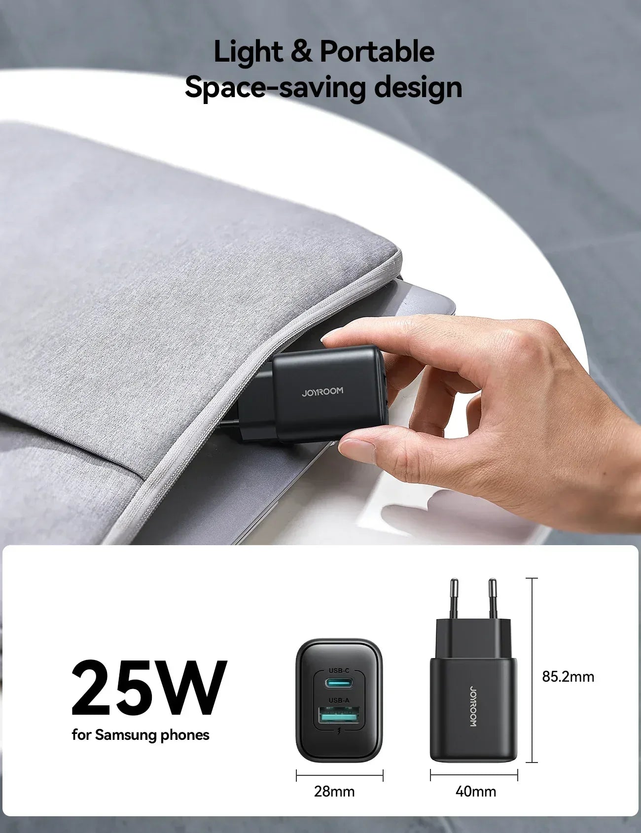 Joyroom PD 25W Dual-Port Wall Charger JR-TCF13 - Three