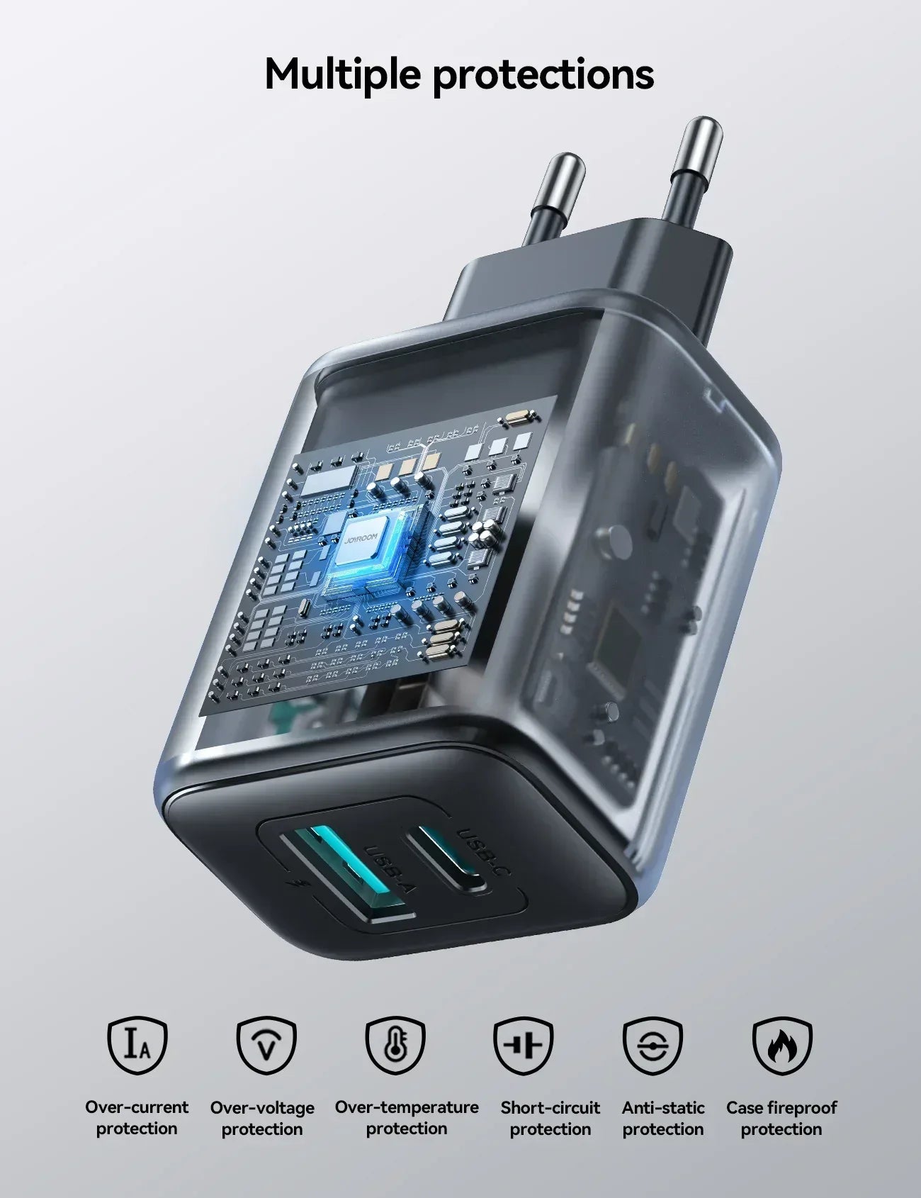 Joyroom PD 25W Dual-Port Wall Charger JR-TCF13 - Three
