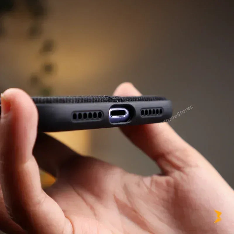 Jeans Fabric Case iPhone 12 - Three