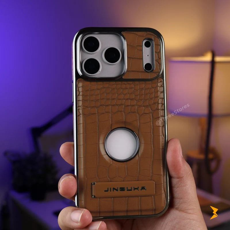 Jinduka Alligator Stand Leather Case iPhone 17 Pro Max