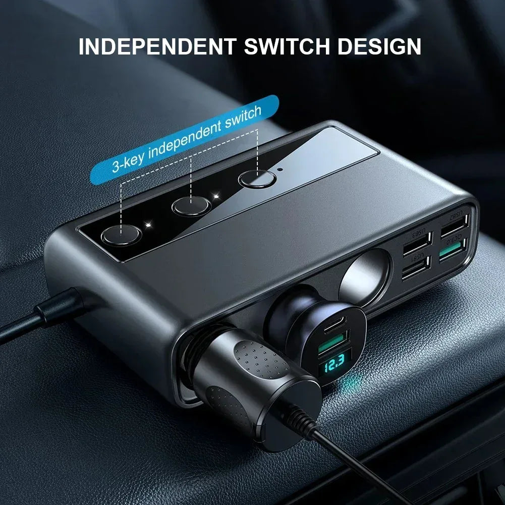 Joyroom 154W Car Cigarette Lighter Adapter JR-Cl06 - Three