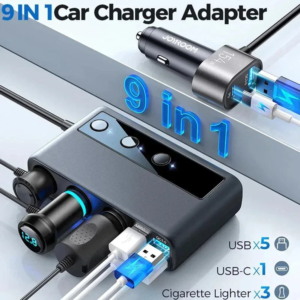 Joyroom 154W Car Cigarette Lighter Adapter JR-Cl06 - Three