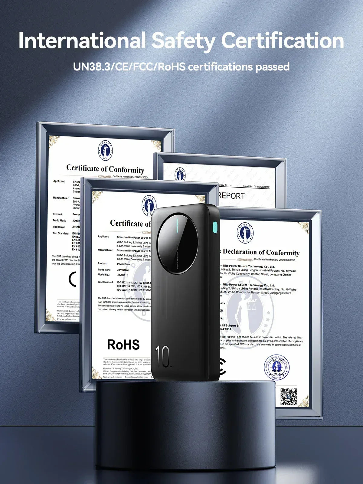 Joyroom 2.4A LED Power Bank 22.5W 10000mAh JR-PBF12 - Three