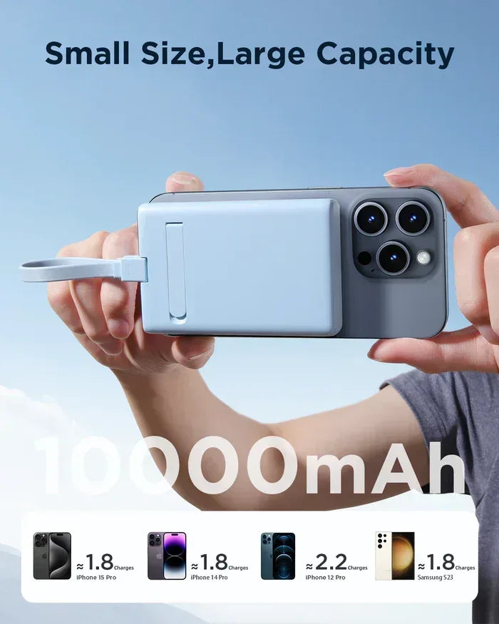 Joyroom 20W Power Bank 10000mAh with Built-in Cable&Kickstand JR-PBM01 - Three