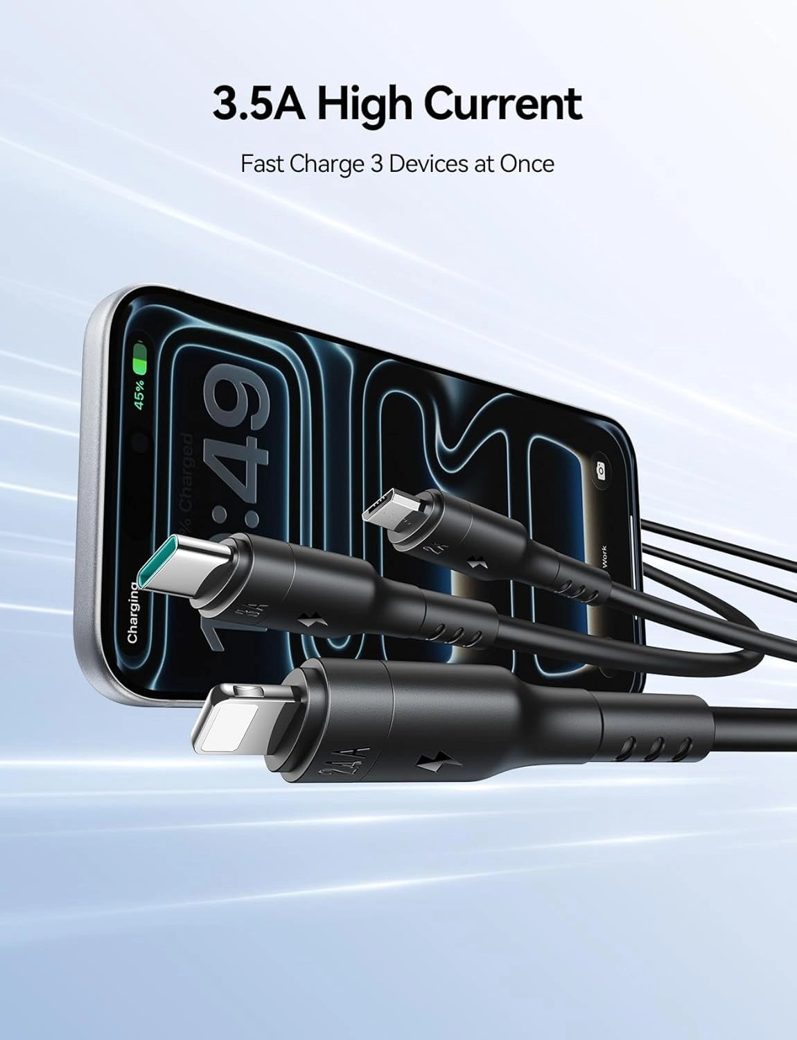 Joyroom 3-in1 Type-C To Type-C + Lightning + Micro Charger Cable S-A61