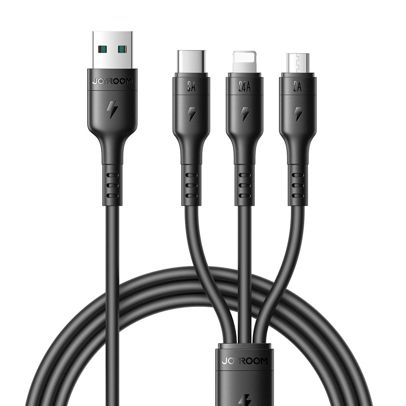 Joyroom 3-in1 Usb-A To Type-C + Lightning + Micro Charger Cable S-A61
