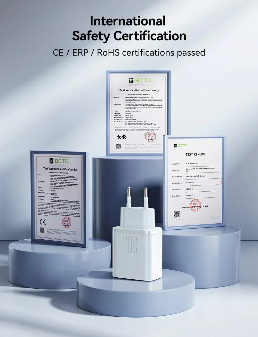 Joyroom 30W Dual-Port (A+C) Charger JR-TCF15 - Three