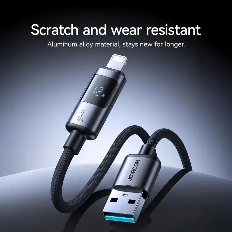 Joyroom 3A Usb-A to Lightning Fast Charging Data Cable with Digital Display - Three