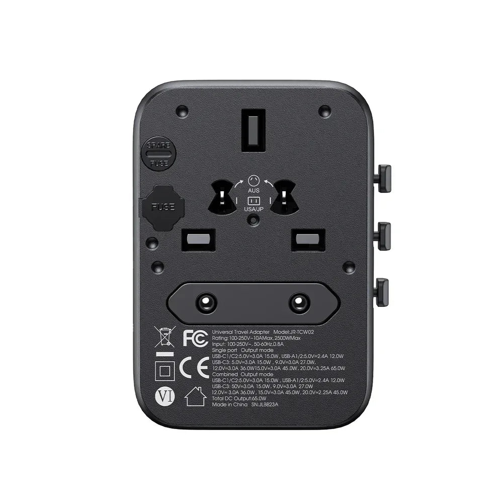 Joyroom 5 Port Universal Travel Adapter 65W JR-TCW02 - Three
