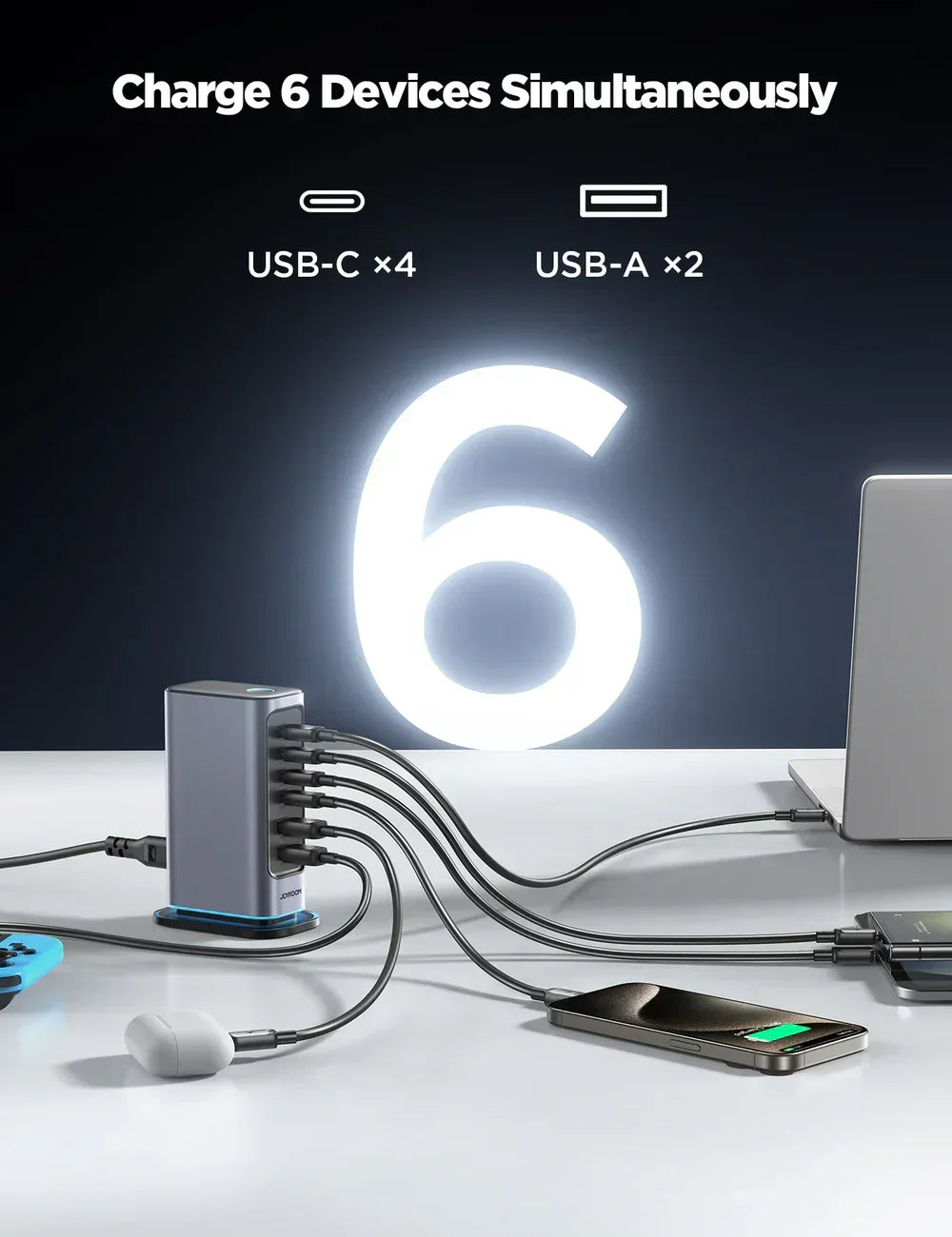 Joyroom 65W Multi-port Charger JR-TCM02 - Three