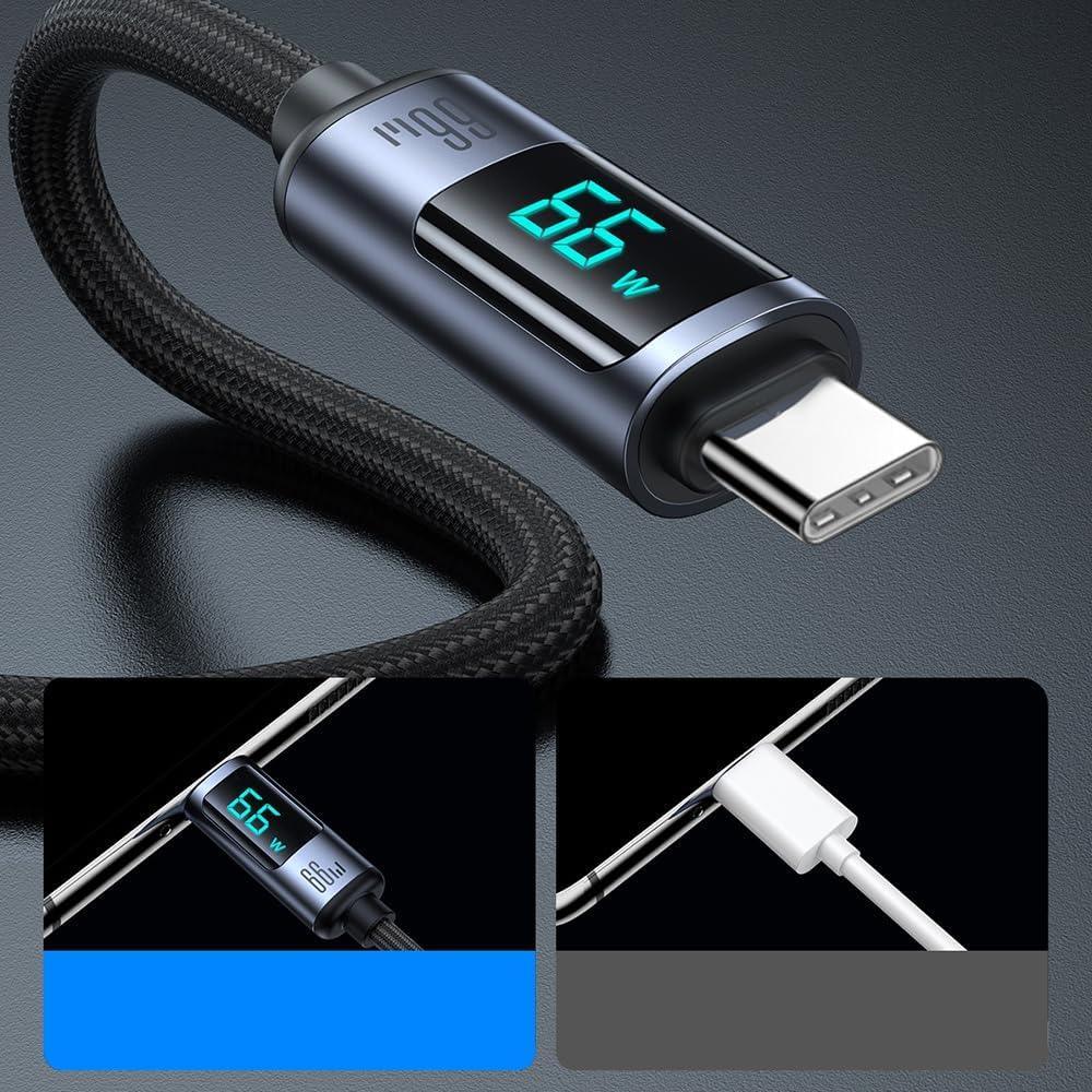 Joyroom 66W Usb-A To Type-C Fast Charging Data Cable with Digital Display - Three