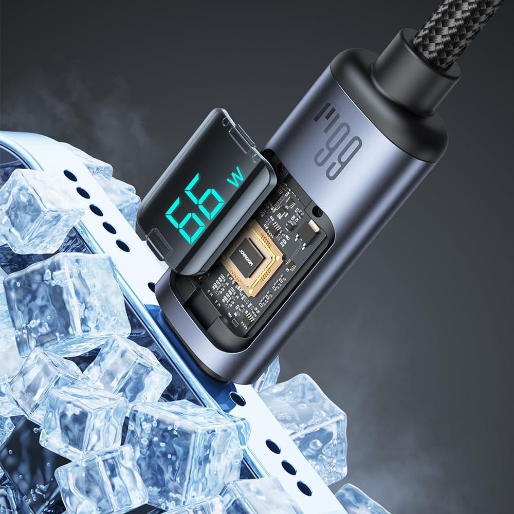 Joyroom 66W Usb-A To Type-C Fast Charging Data Cable with Digital Display - Three