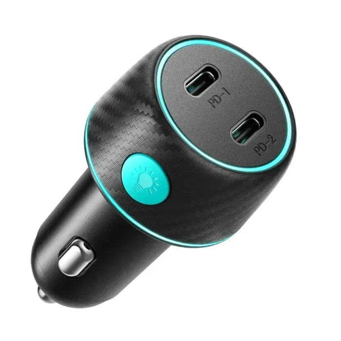 Joyroom 70W Dual PD Multi-Color Car Charger with Light Button JR-CCN02 - Three