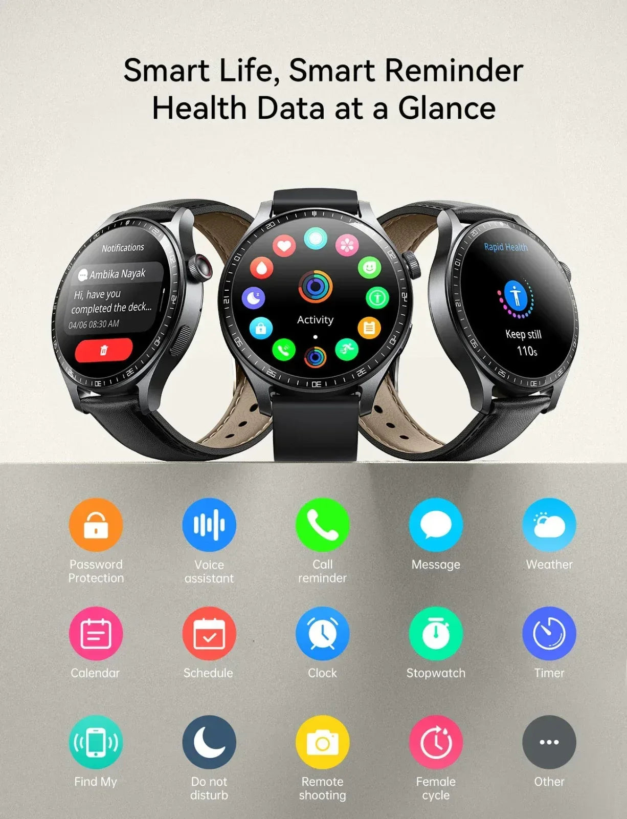 Joyroom Classic Series Smart Watch JR-FC2 Pro - Three