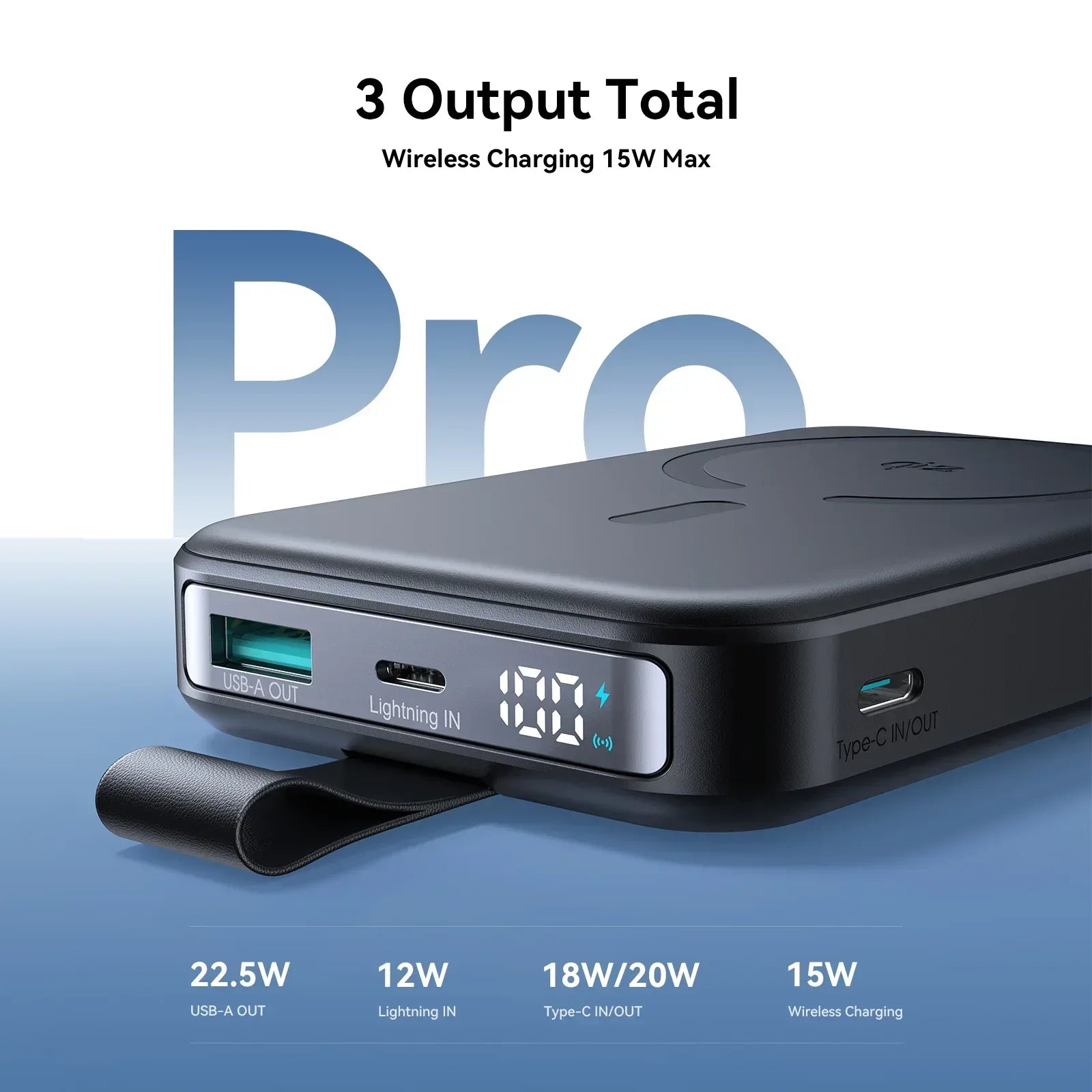 Joyroom QI2 22.5W Magnetic Wireless Power Bank with Holder 10000mAh JR-PBM11 - Three