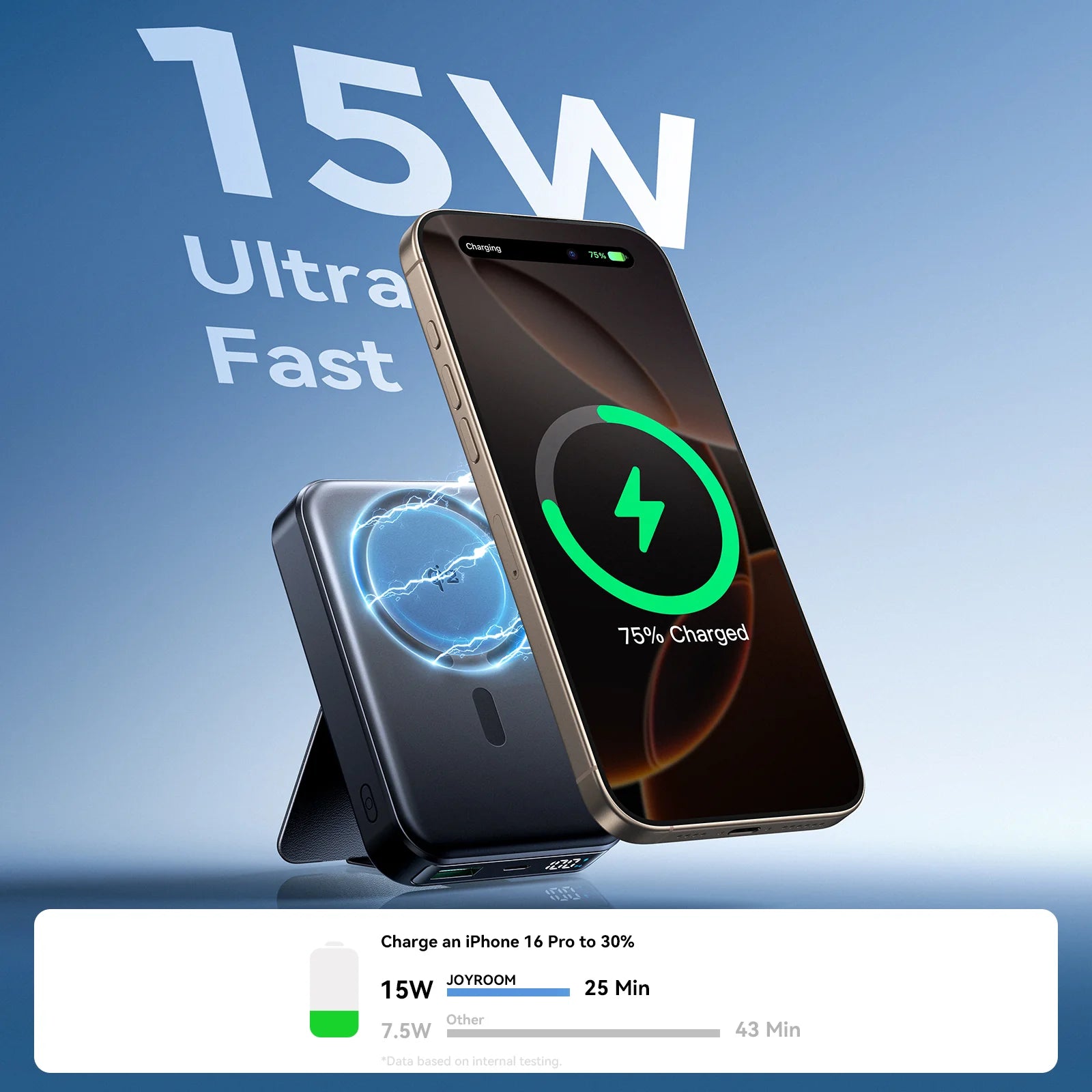 Joyroom QI2 22.5W Magnetic Wireless Power Bank with Holder 10000mAh JR-PBM11