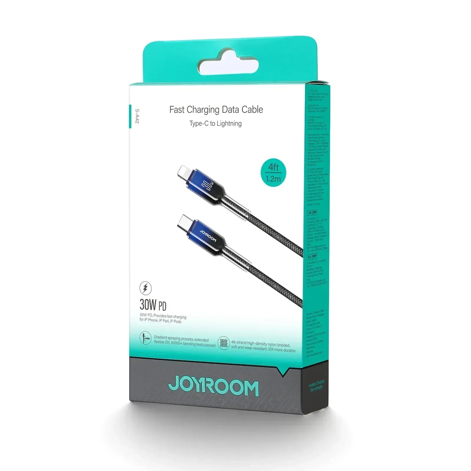 Joyroom Type-C to Lightning 1.2m Cable 30W S-A42 - Three