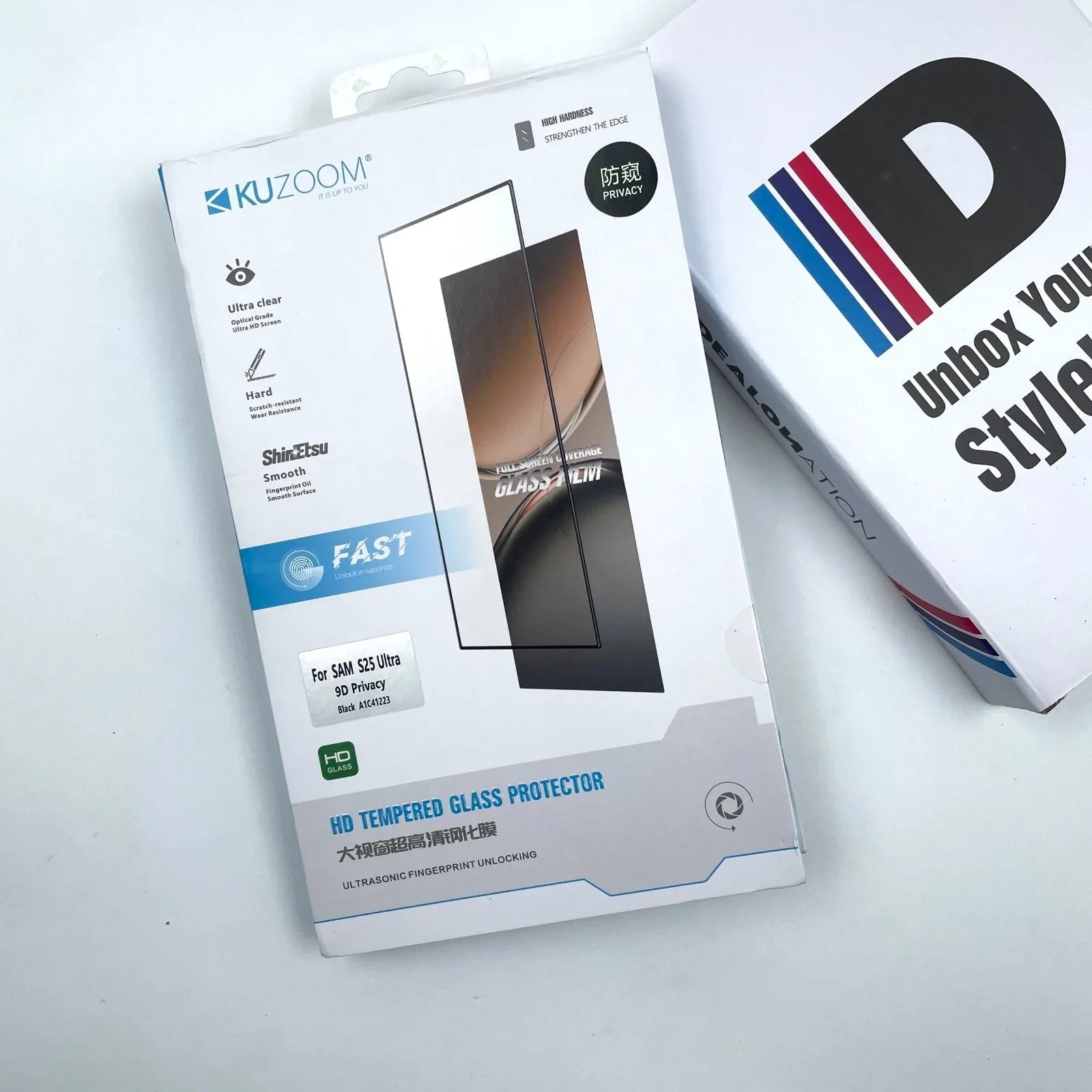 KUZOOM Tempered Privacy Screen For Samsung S25 Ultra - Three