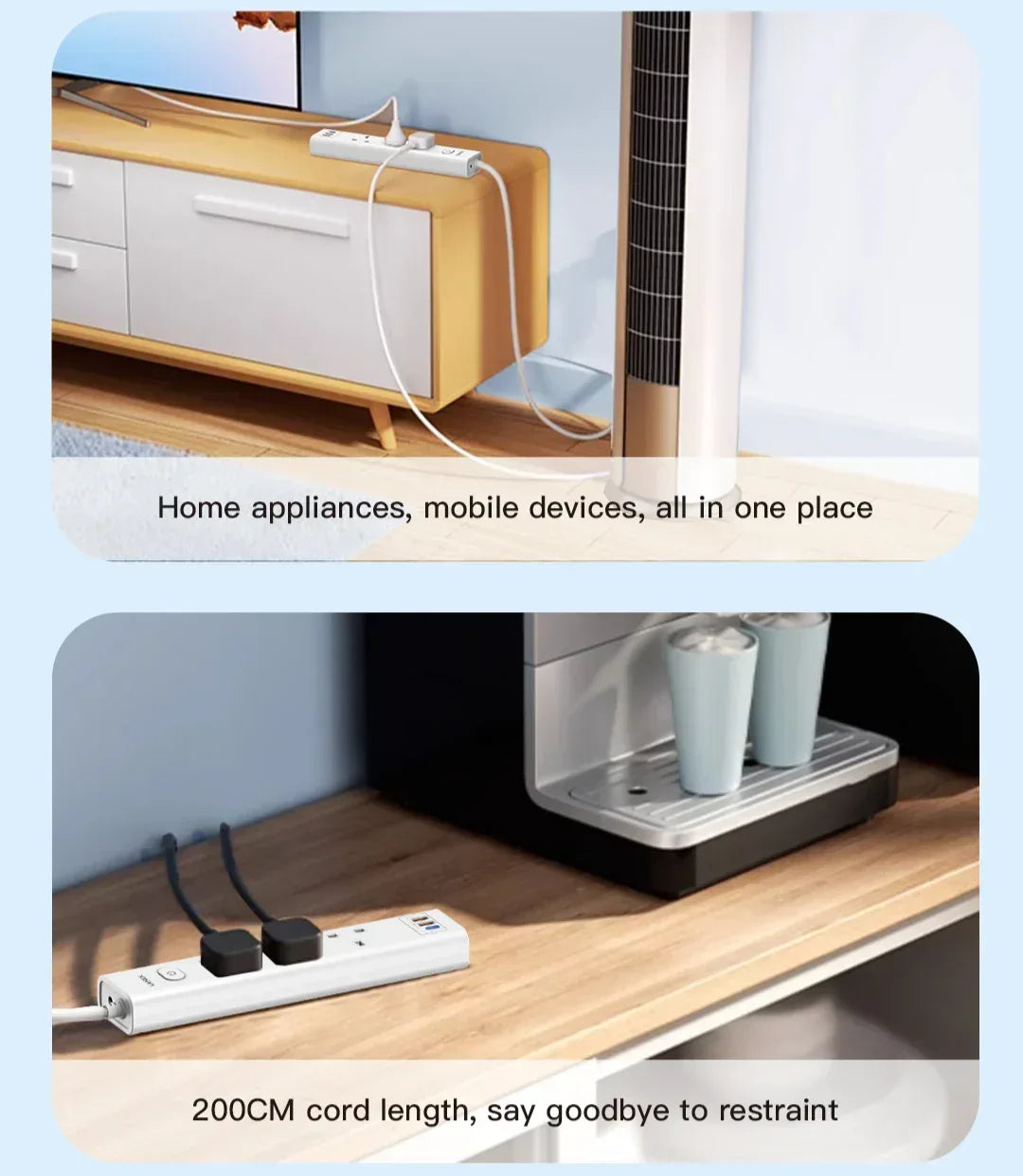 LANEX GAN Multifunction Power Socket LC68U - Three