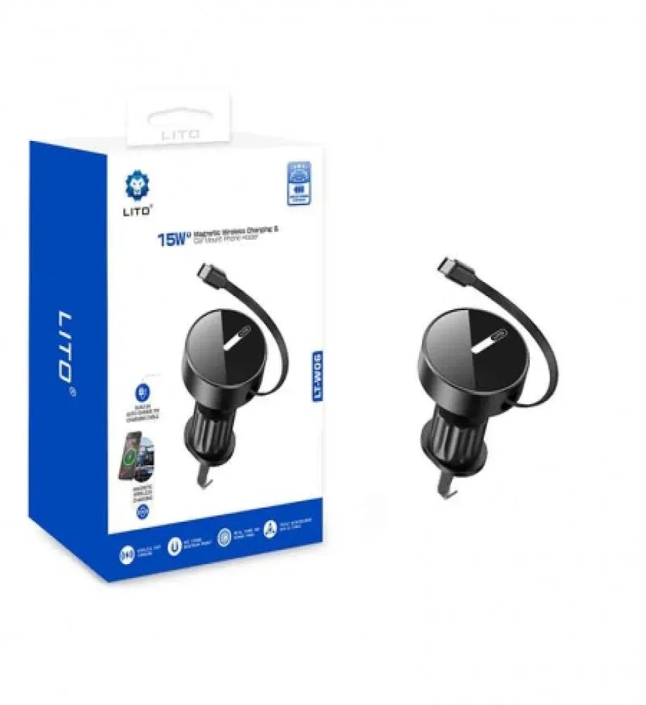 LITO 15W Magnetic Wireless Charging Car Mount Phone Holder LT-W06 - Three