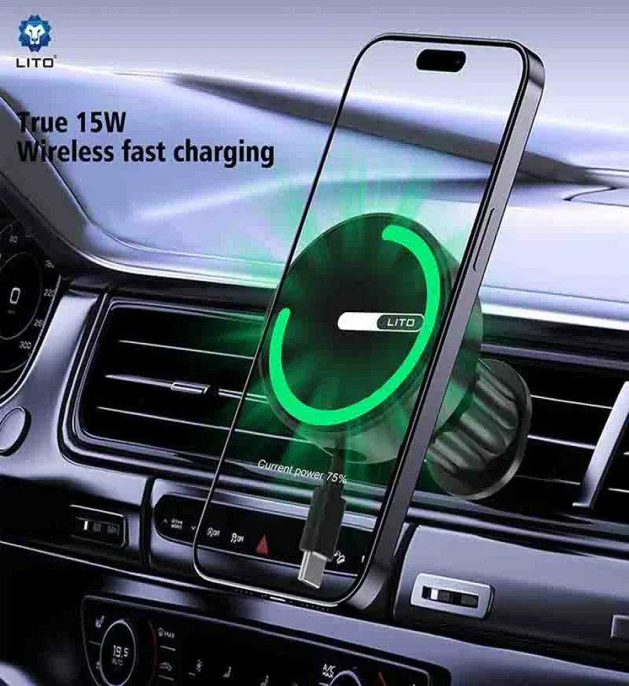 LITO 15W Magnetic Wireless Charging Car Mount Phone Holder LT-W06 - Three