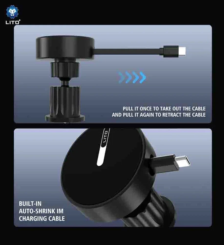 LITO 15W Magnetic Wireless Charging Car Mount Phone Holder LT-W06 - Three