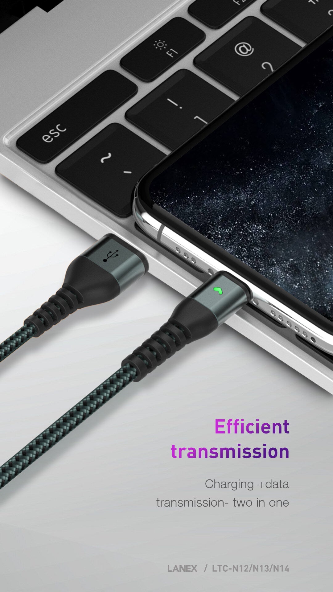 Lanex 3A USB to Type-C Cable LTC-N14C