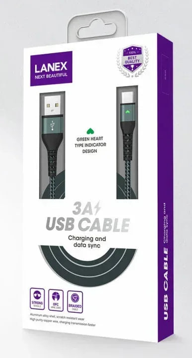 Lanex 3A USB to Type-C Cable LTC-N14C - Three
