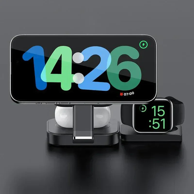 Lanex 3 in 1 Magnetic Stand Wireless Charging 15W LW12 - Three