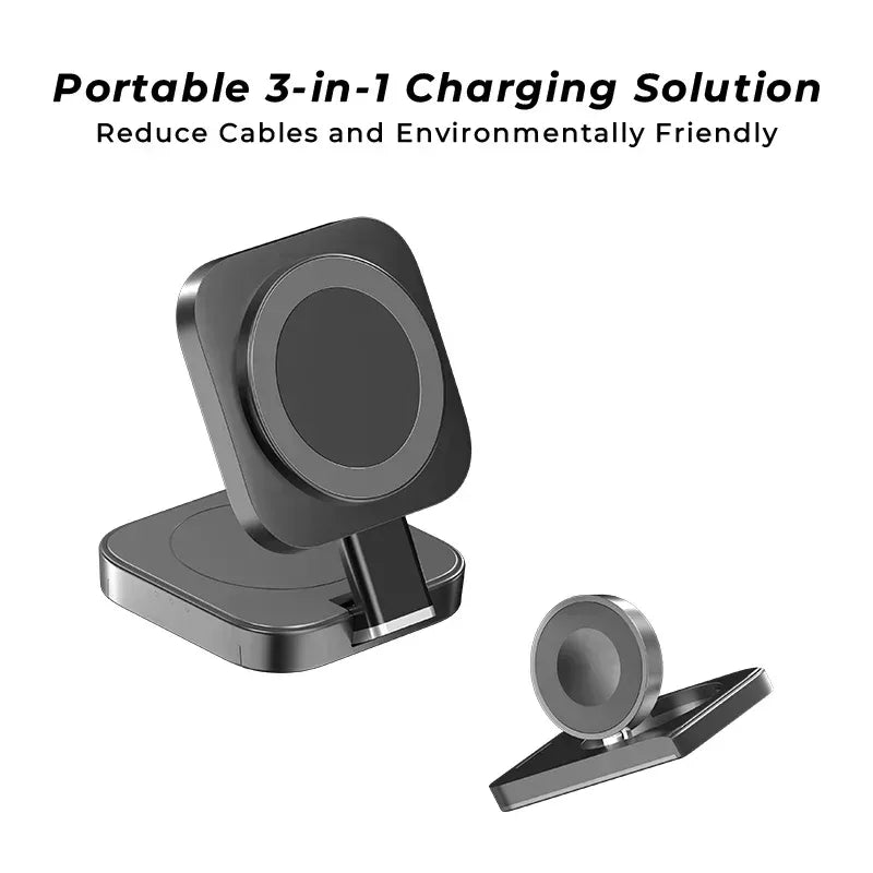 Lanex 3 in 1 Magnetic Stand Wireless Charging 15W LW12 - Three