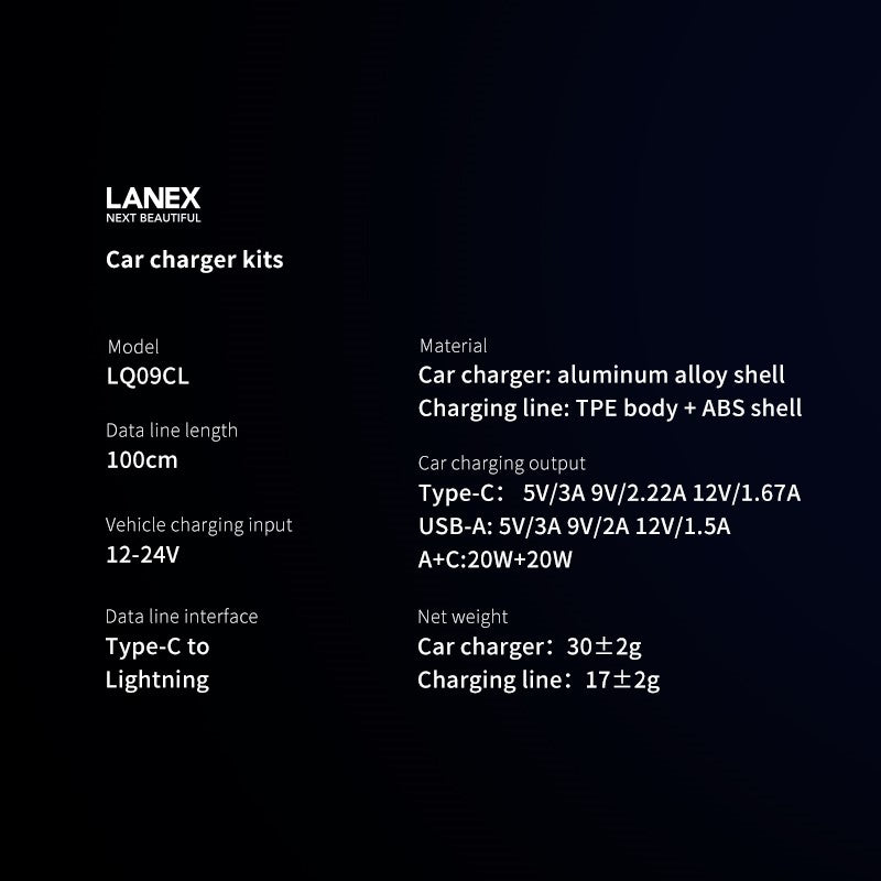 Lanex Car Charger Kits LQ09CL