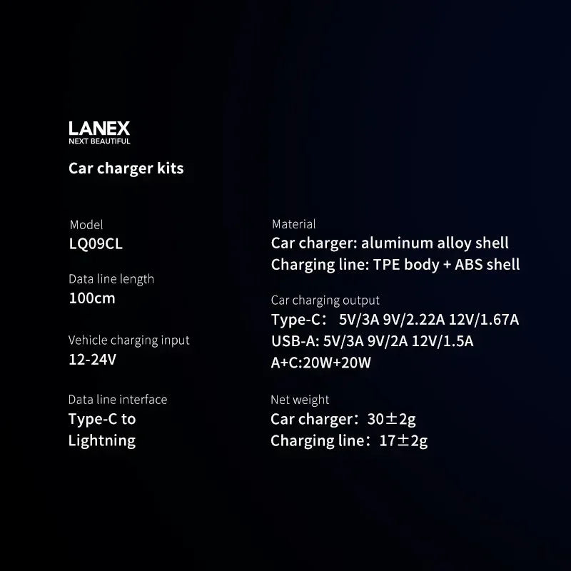 Lanex Car Charger Kits LQ09CL - Three