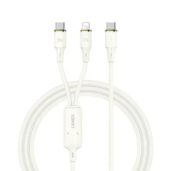 Lanex PD65W Type-C To Type-C & Type-C To Lightning Cable LS46T - Three