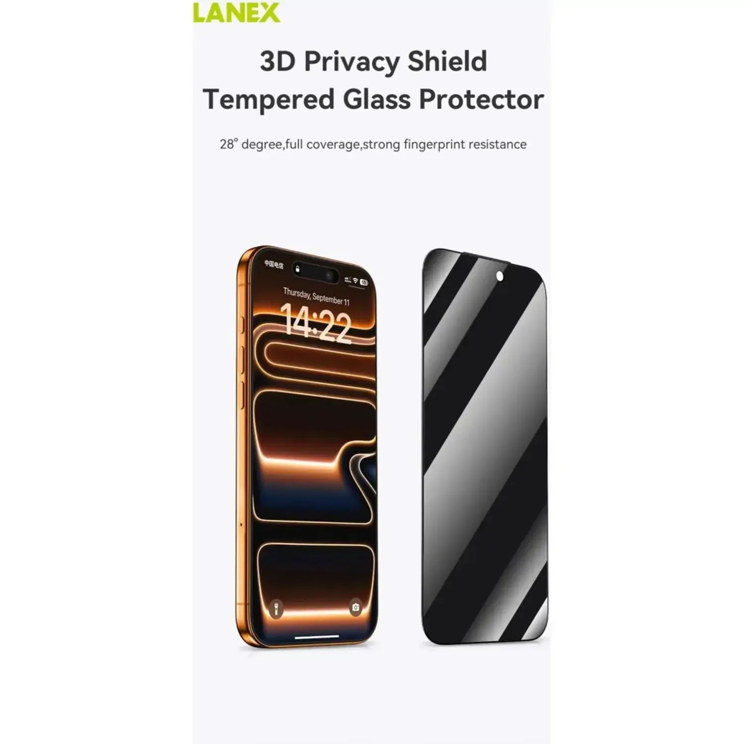 Lanex Privacy Glass Screen Protector iPhone 17 Pro Max - Three
