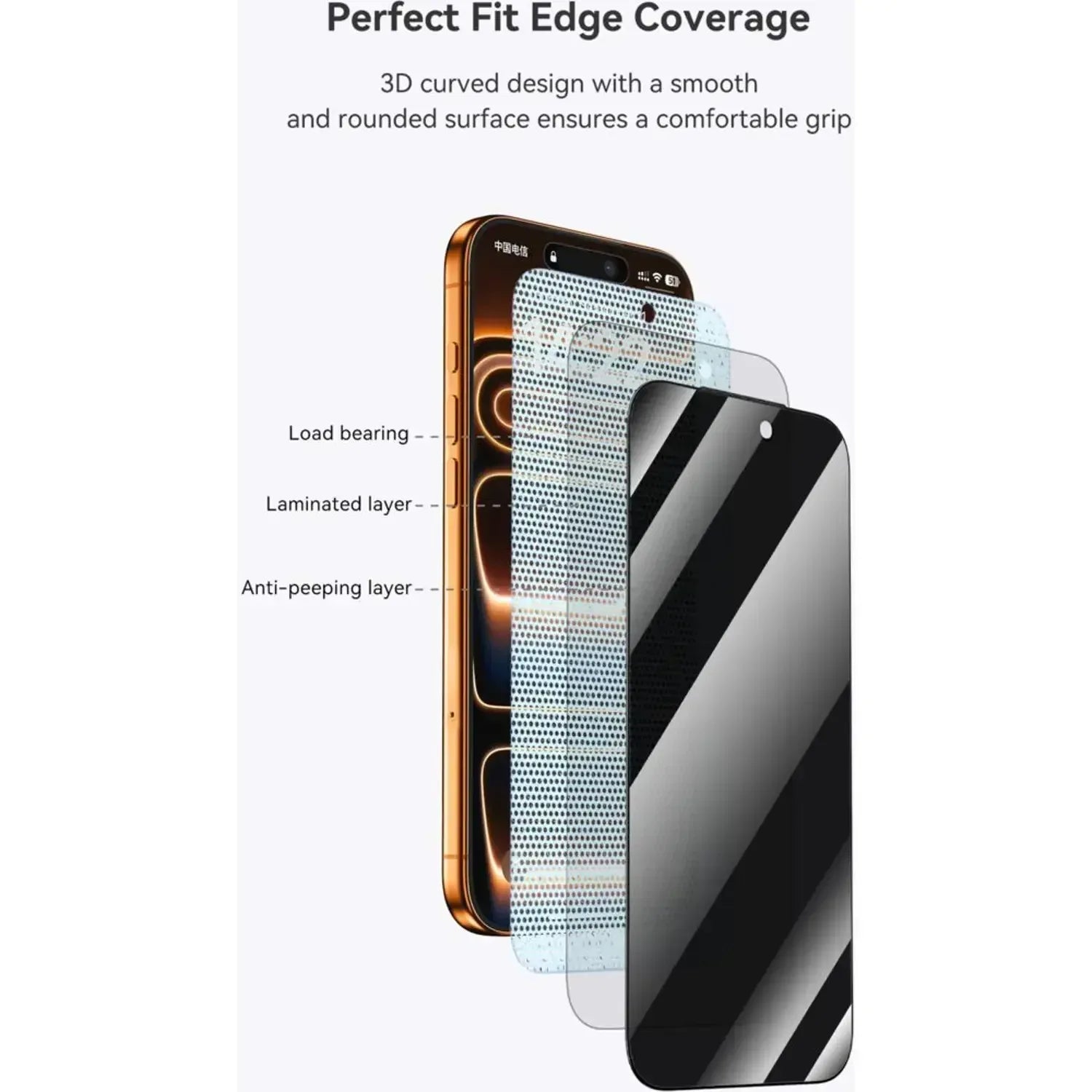 Lanex Privacy Glass Screen Protector iPhone 17 Pro Max - Three