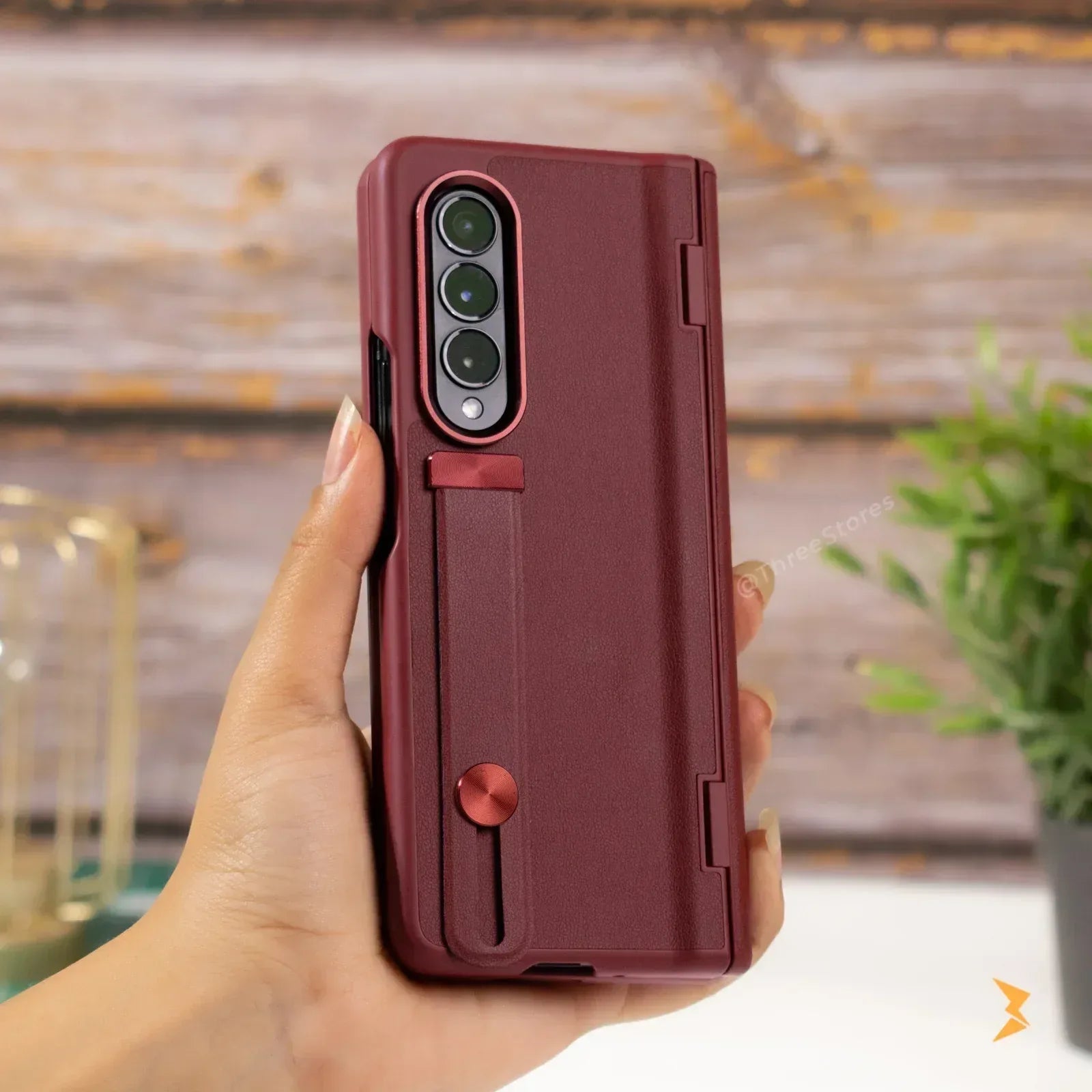 Leather Grip Case Samsung Z Fold 3 - Three