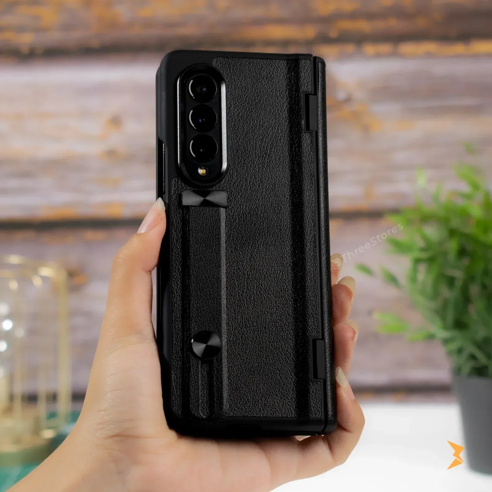 Leather Grip Case Samsung Z Fold 3 - Three