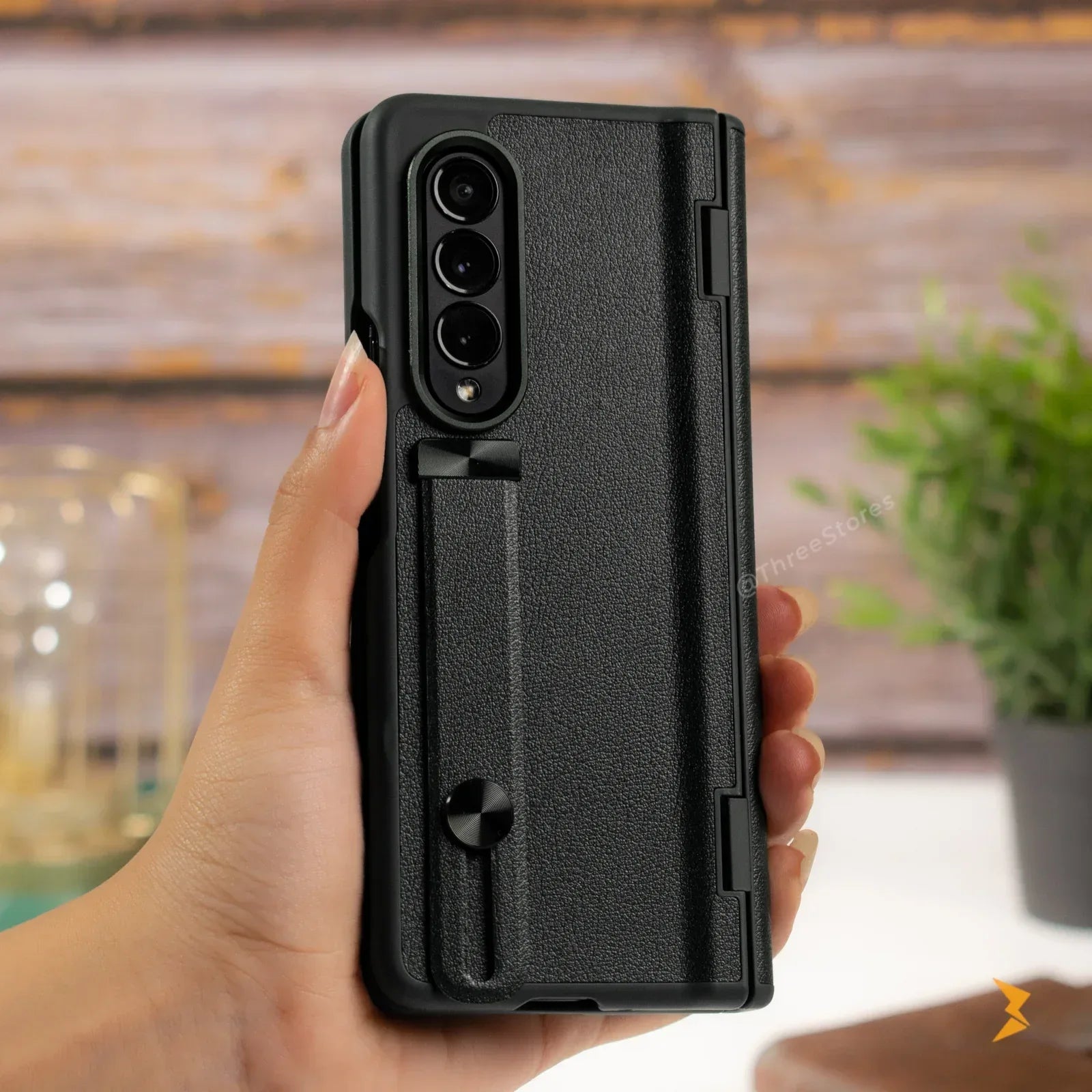Leather Grip Case Samsung Z Fold 4 - Three