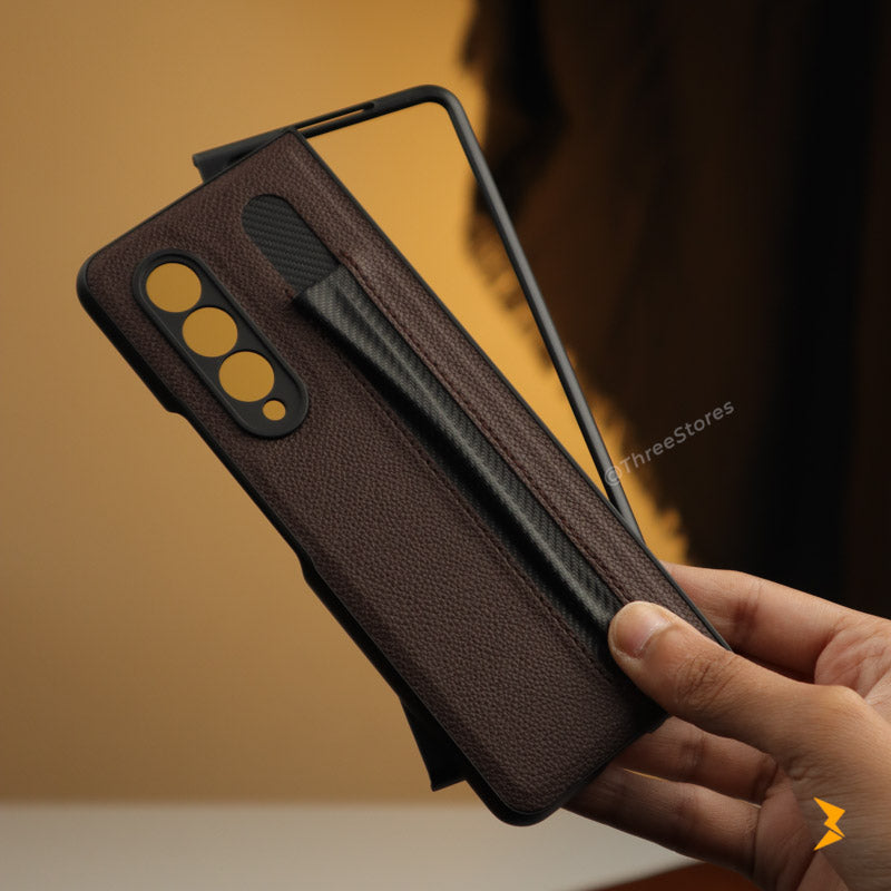 Leather Pen Sleeve Case Samsung Z Fold 3
