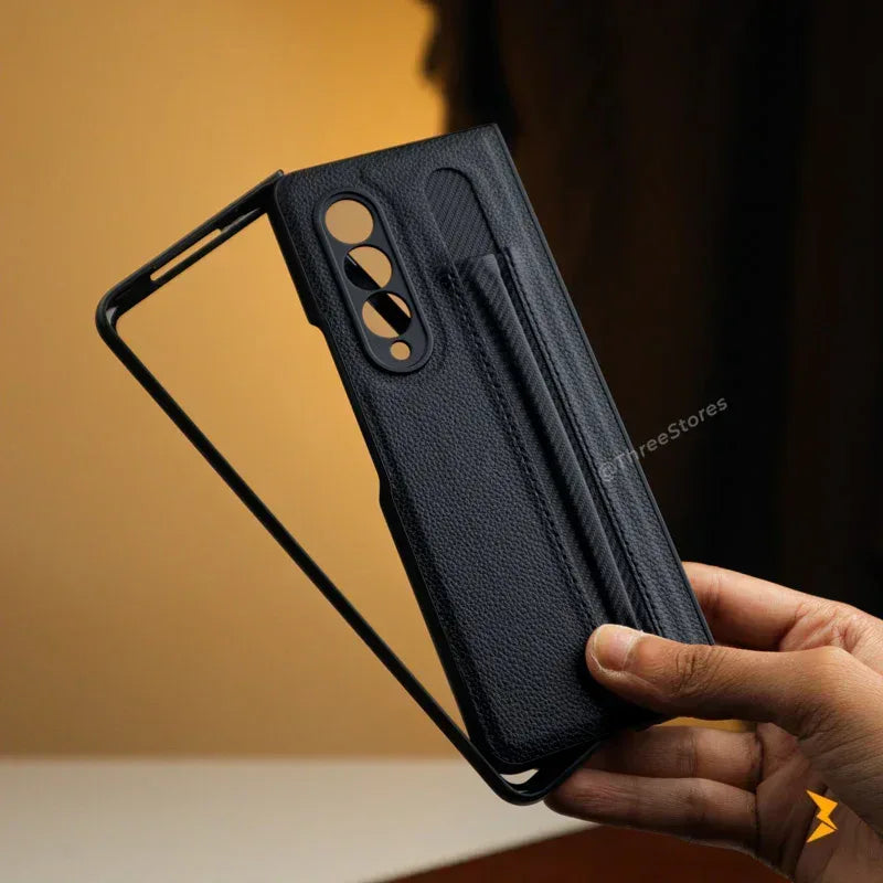 Leather Pen Sleeve Case Samsung Z Fold 3 - Three