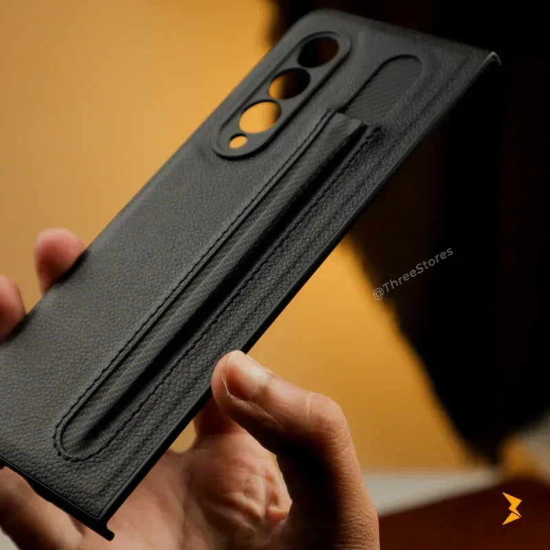 Leather Pen Sleeve Case Samsung Z Fold 3 - Three