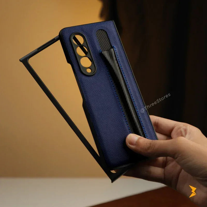 Leather Pen Sleeve Case Samsung Z Fold 3 - Three