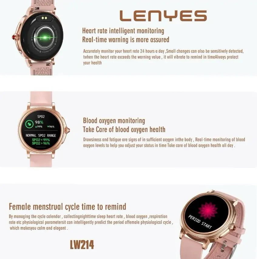 Lenyes 1.09-Inch Bluetooth Calling IP67 Smart Watch LW-214