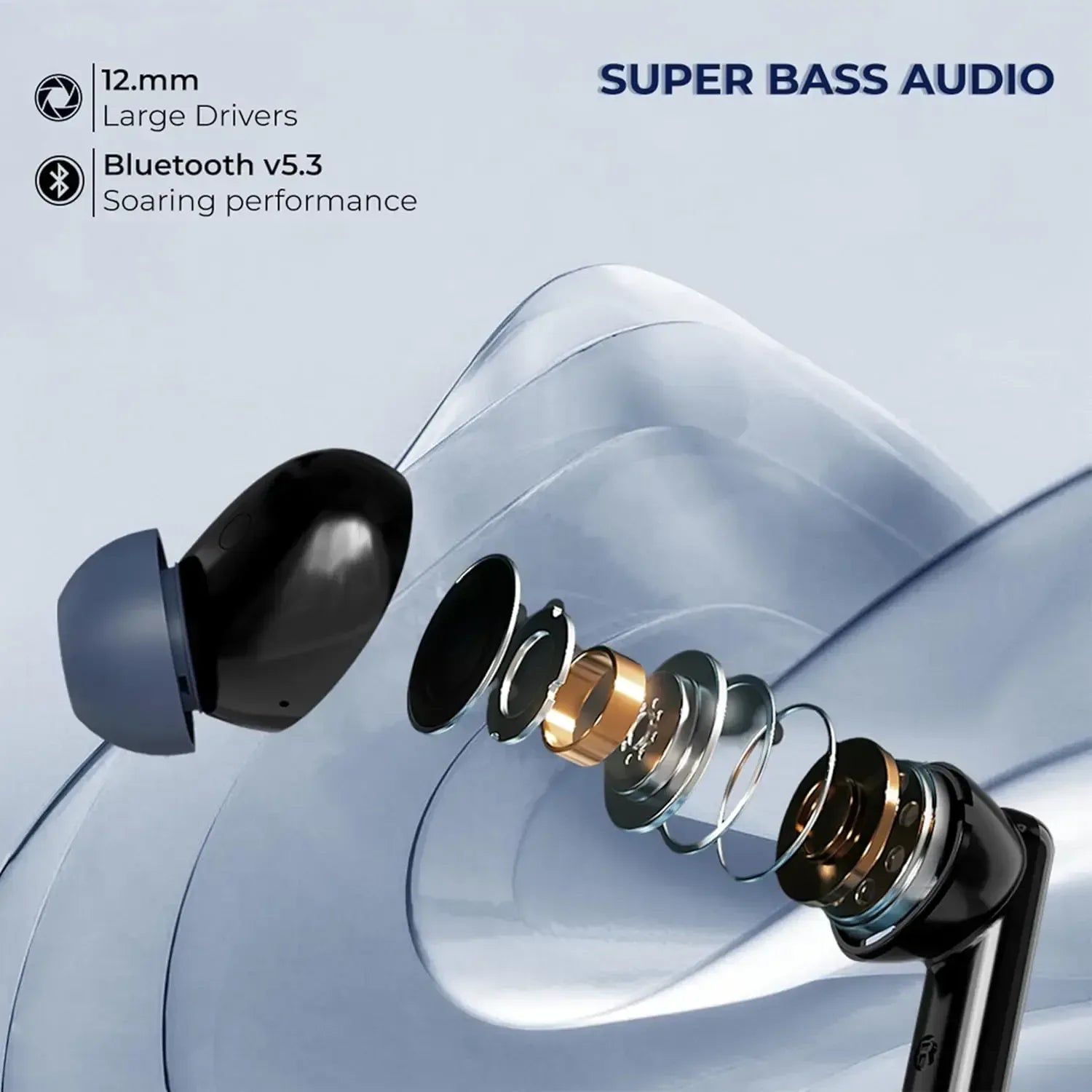 Lenyes Bluetooth Wireless Earbuds with ANC + ENC AIR 100 - Three
