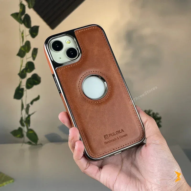 Light Sand Leather Case iPhone 13/14/15 - Three